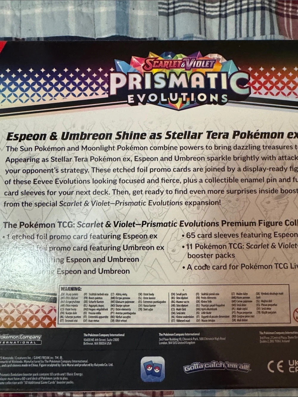 Pokémon premium Figure Collection prismatic Evolutions Espeon Umbreon Pin New